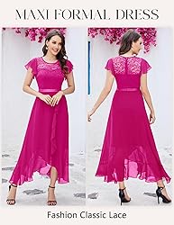 BeryLove Prom Dresses for Women Wedding Guest Ruffe