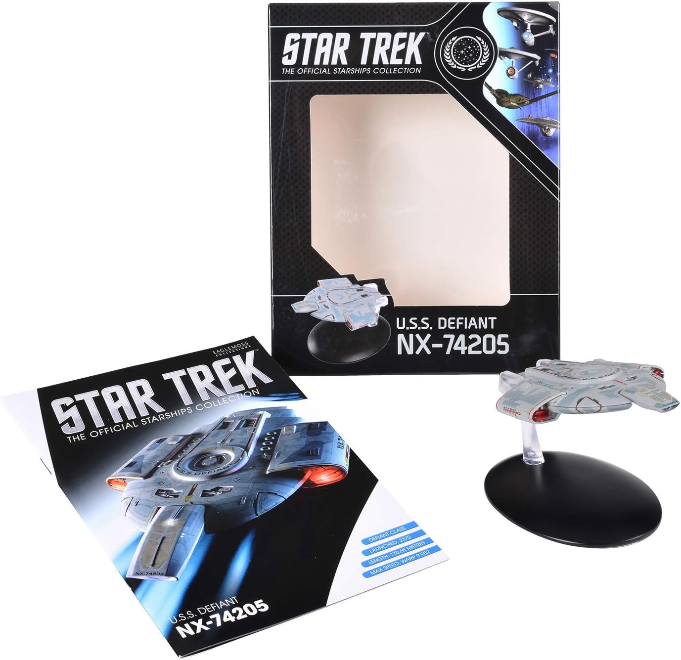 Hero Collector| Star Trek The Official Starships Collection | Eaglemoss Model Ship Box U.S.S. Defiant NX-74205: Toys & Games