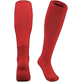 QBK Toddler To Youth Baseball/Softball Socks - Soccer T-Ball Team Sport Socks For Kids Boys And Girls(Red 11-13Y)
