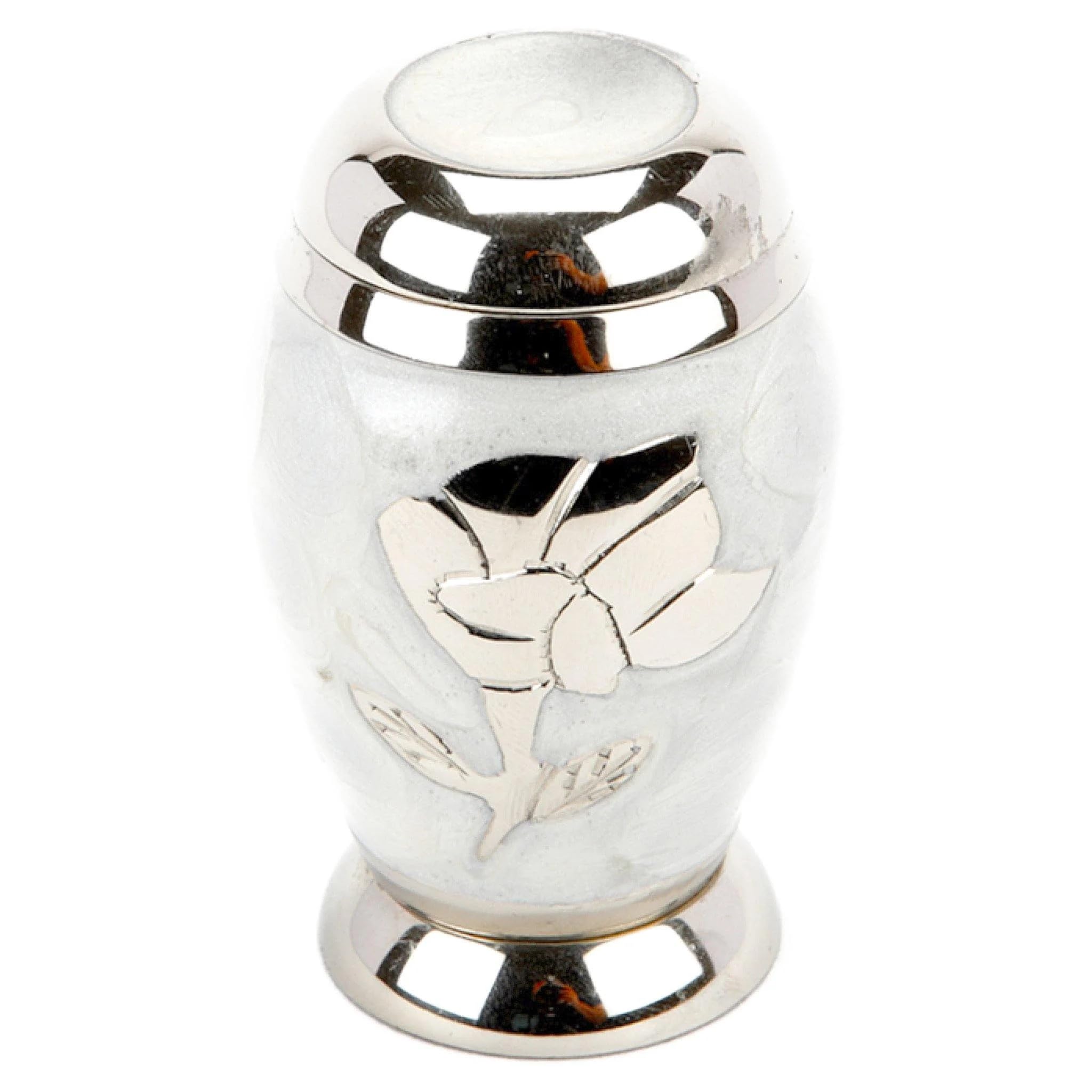 URNS UK Crewe White Cremation Ashes Keepsake Mini Urn