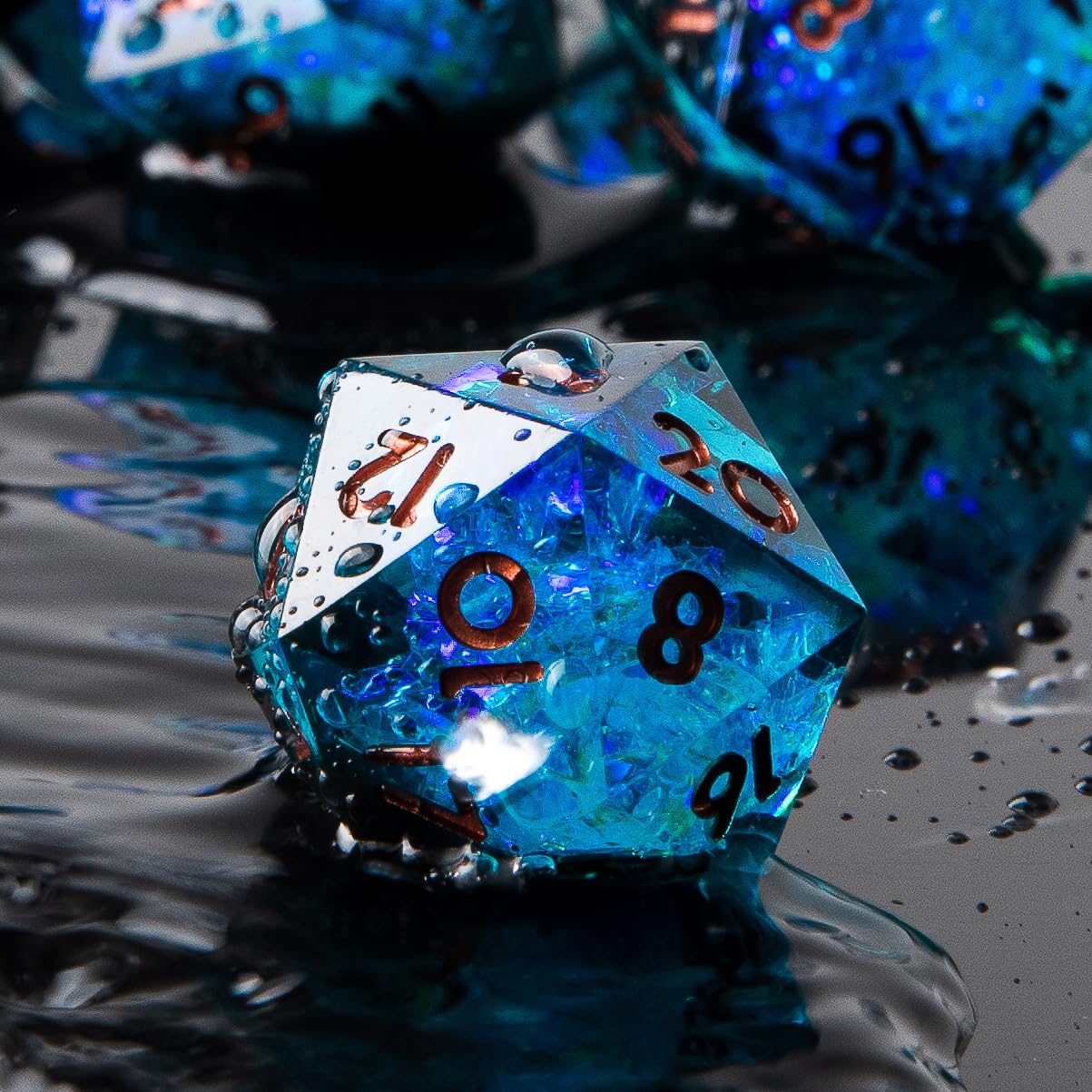 Sharp Edge DND Dice Set Handmade 7 Accessories Dice for Dungeons and Dragons TTRPG Games, Multi-Sided RPG Polyhedral Resin Sharp Edge Dice Roleplaying Games