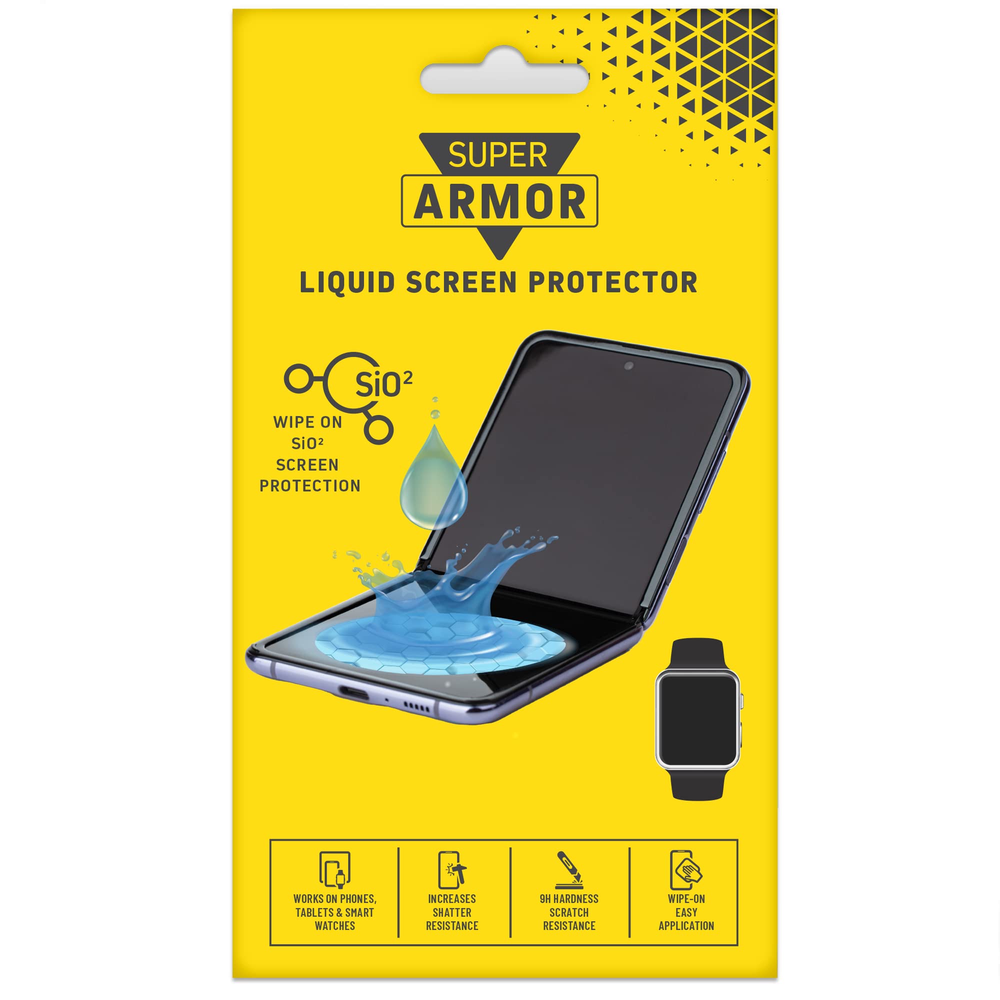 Photo 1 of SUPER ARMOR Liquid Glass Screen Protector - Wipe On Scratch and Shatter Resistant Nano Protection for All Phones Tablets Smart Watches Universal
