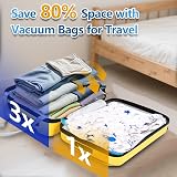UOUNE Vacuum Storage Bags 6 Combo 2 Jumbo 2 Large 2 Medium Airtight Valve view 6