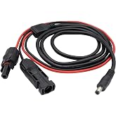 zdyCGTime Solar Adapter Male and Female to DC 5.5mm x 2.1mm Male Solar Power Extension Cable for Solar Panel and Portable Generator Connector to DC Solar Panel Connector Adapter Cables, 1.5m 16AWG.