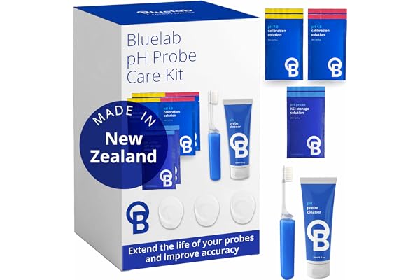 Bluelab CAREKITPH pH Probe Care Kit with Calibration Solution, Storage Solution, and Brush, used for pH Pen, Meter, Monitor,