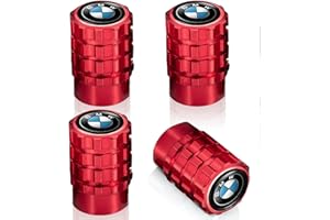 BOMBY 4 PCS Red Metal Car Wheel Tire Valve Stem Cover,Auto Valve Stem Caps Suitable for BMW X1 X3 M3 M5 X1 X5 X6 Z4 3 5 7 Series Air Caps Accessories