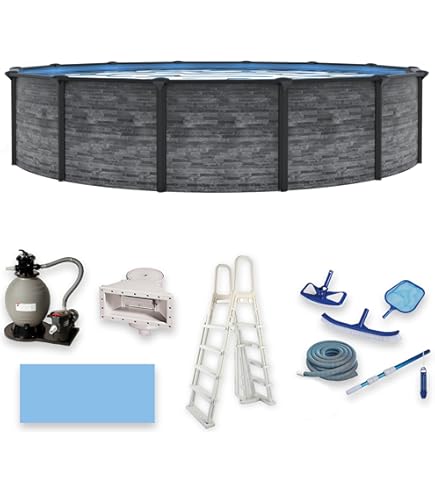 Amazon.com: Galeria 21 ft Round Above Ground Swimming Pool