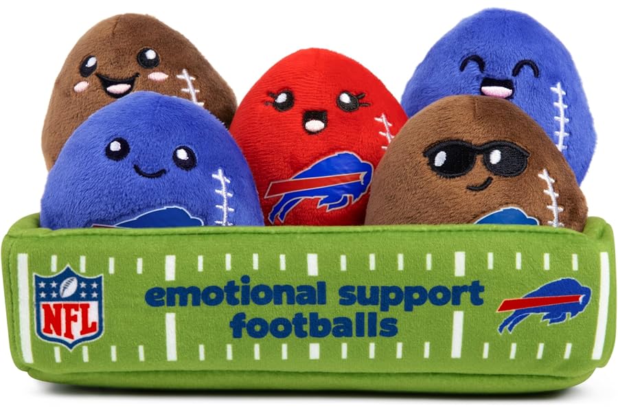 WHAT DO YOU MEME? Emotional Support Pals x NFL Buffalo Bills by Relatable | (Amazon Exclusive) - Cute Stuffed Animals, Football Gifts for All Ages - Includes 5 Plushies with Plush Carrying Basket