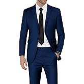 WEEN CHARM Men's Suits Slim Fit 2 Piece Two Button Blazer Wedding Prom Tuxedo Single Breasted Jacket Pants Set