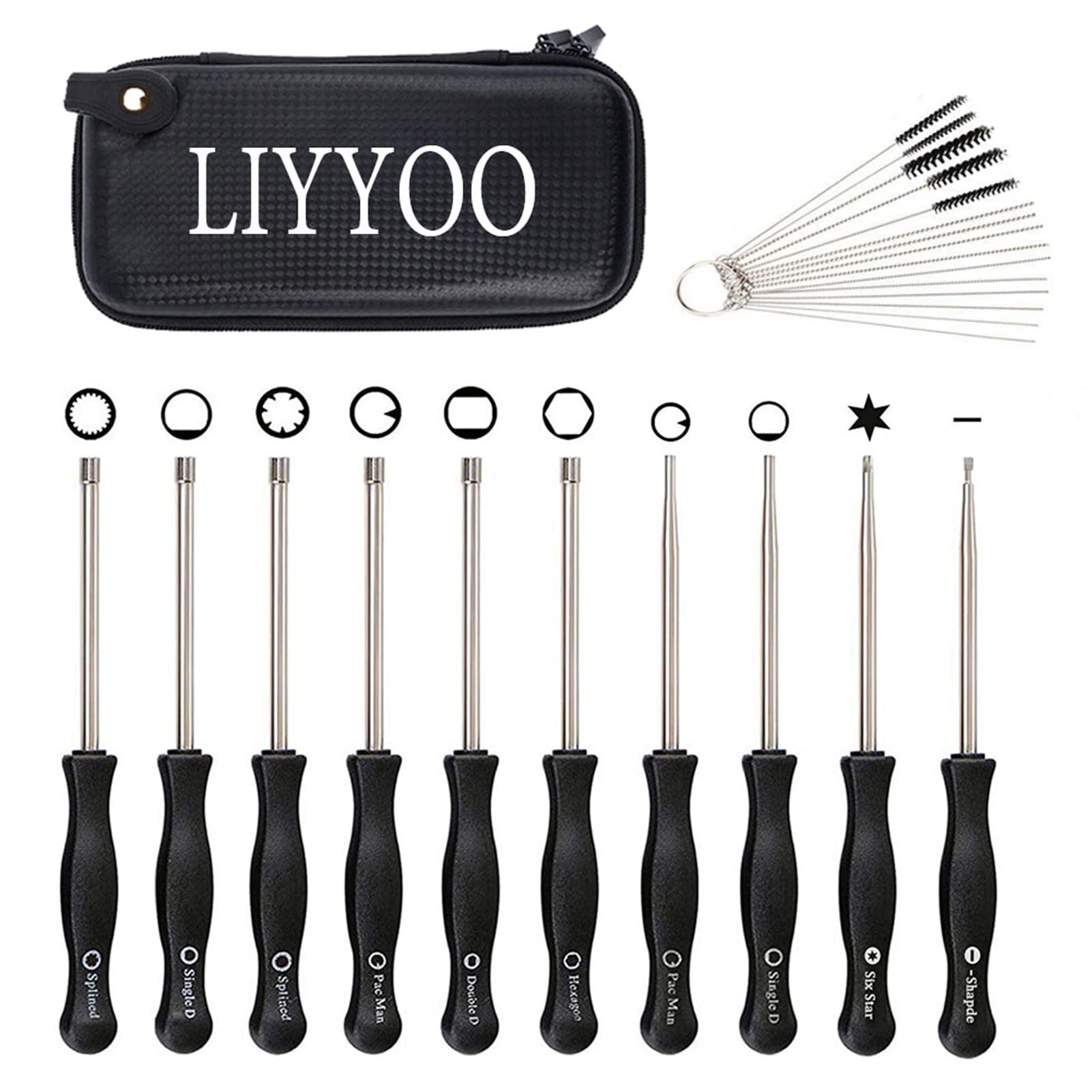 LIYYOO New (11pcs) Carburetor Adjustment Screwdriver Tools with Carburetor Cleaning Brush Needle Kit for Common 2 Cycle Carburator Small Engine Carburetor Adjusting Tool