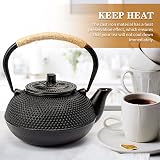 SUSTEAS Teapot Japanese Tetsubin Cast Iron Kettle 900ml Black with Infuser view 7
