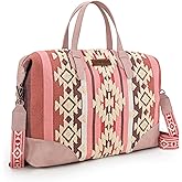 Wrangler Western Travel Weekender Bag Designer Aztec Duffel Bags for Women, Pink