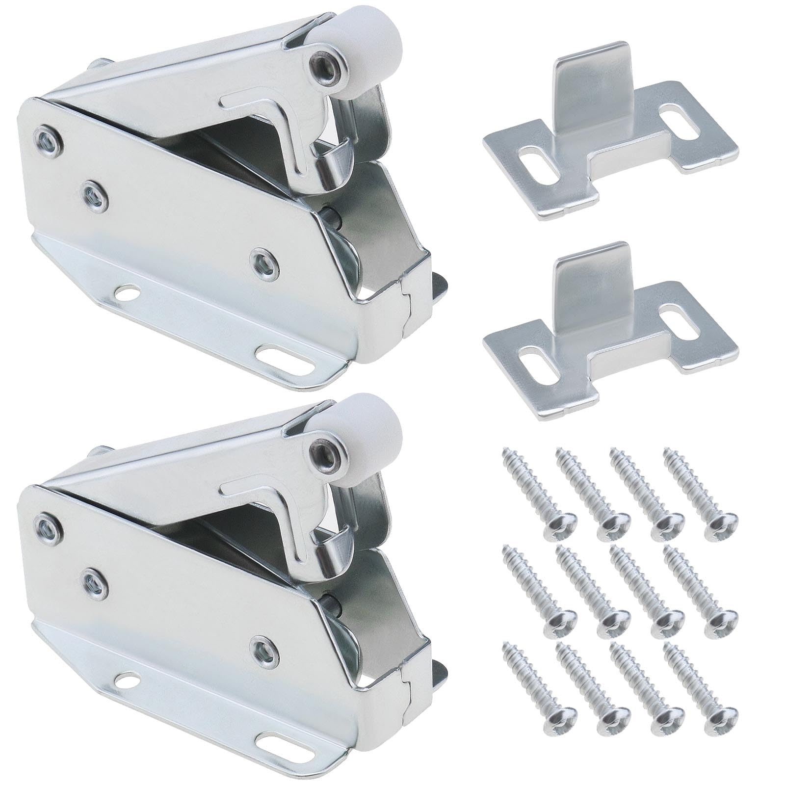 Be In Your Mind 2PCS Automatic Spring Catch for Press to Open Loft Doors Kitchen/Bedroom/Living Room/AC Cabinets Touch Catch Latch Mini Latch with Mounting Screws