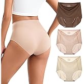 INNERSY Women's High Waist Seamless Underwear No Show Panties Full Coverage Briefs 3-Pack