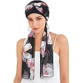 Awefeel Chemo Hats for Women – Extra Long 47" Chiffon Scarf – Soft Cancer Headwear for Hair Loss – Stylish Chemo Caps
