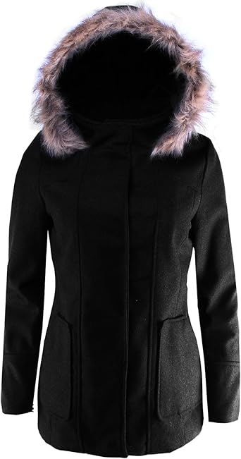 fur hood wool coat