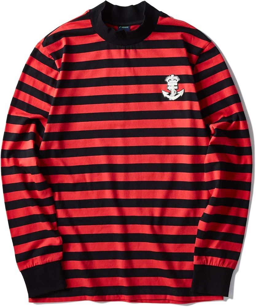 red and white striped turtleneck mens