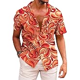 KYKU Funky Hawaiian Shirt for Men Palm Beach Shirts Tropical Vacation Clothes