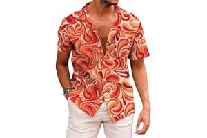KYKU Funky Hawaiian Shirt for Men Palm Beach Shirts Tropical Vacation Clothes