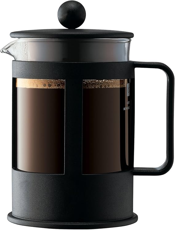 BODUM Kenya 4 Cup French Press Coffee Maker, Black, 0.5 l, 17 oz