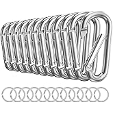 Carabiner Keychain Clip -3" Aluminum Carabiner D Ring, Caribeener Clips, Spring Snap Hook for Keychain Clip