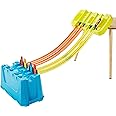 Hot Wheels Toy Car Track Builder Playset, Multi-Lane Speed Box, 18 Component Parts with Storage & 2 1:64 Scale Vehicles