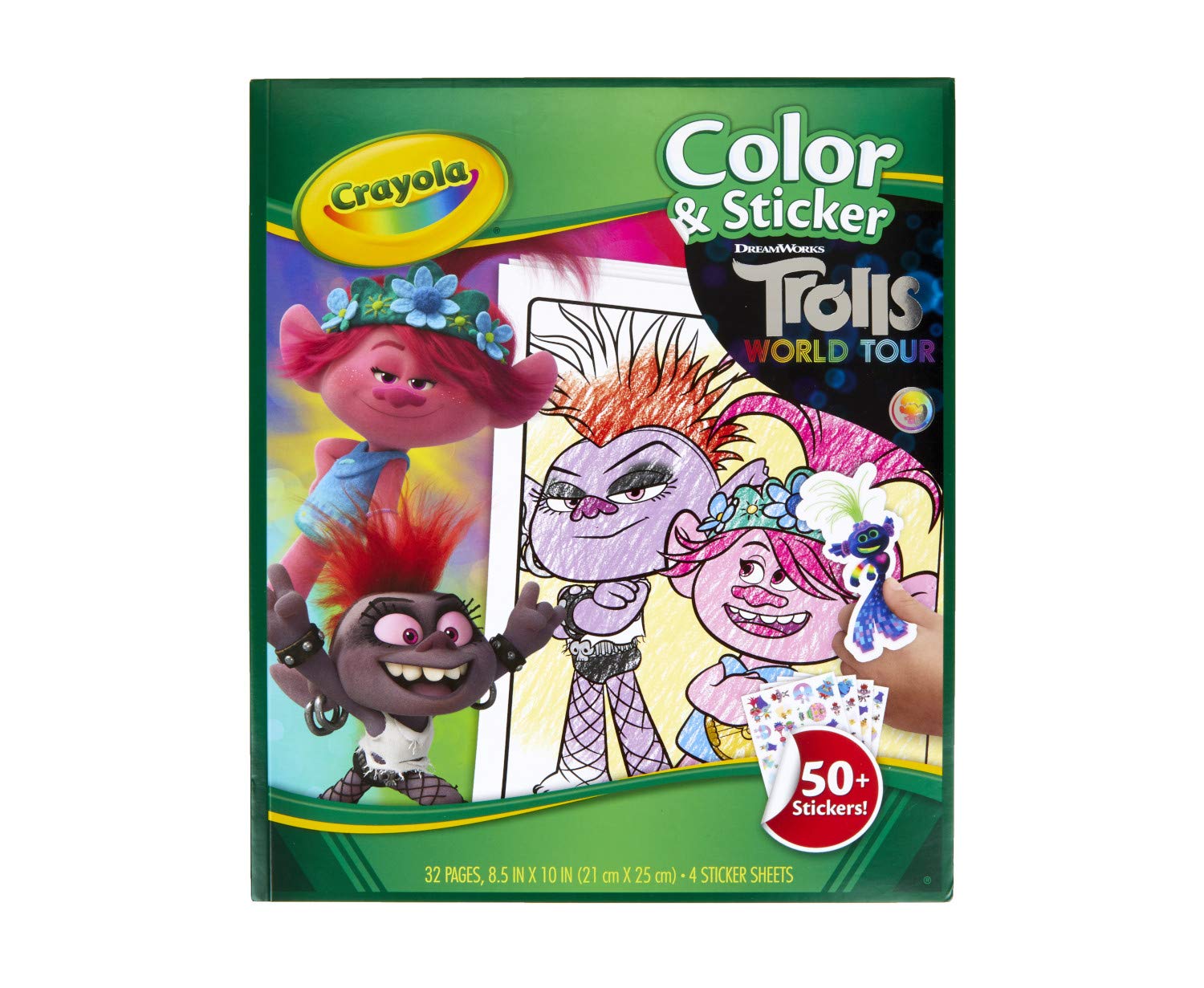 Crayola 04-0917-0-000 Trolls 2 Colour & Sticker Book, Multi, 36 Piece Set