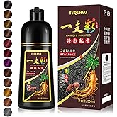 Instant Dark Brown Hair Color Shampoo, 3-in-1 Dye for Men & Women, 100% Gray Coverage, 16.9 Fl Oz (Dark Brown)
