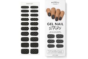 MOYOU LONDON Semi Cured Gel Nail Strips - 20 Pcs. Nail Wraps for Salon-Quality Manicure - Works with Any UV Lamp - Easy to Apply, Trim, & Remove Gel Stickers