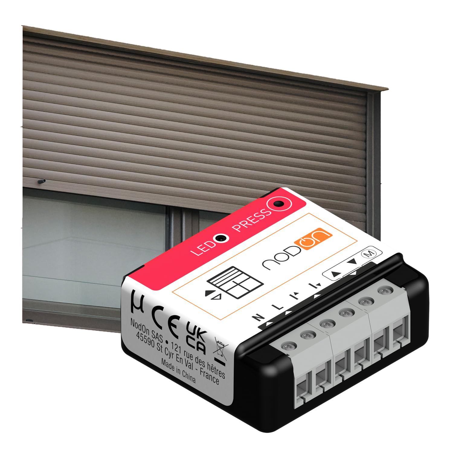 NodOn - Zigbee 3.0 Rolling Shutter Module, self-Calibration, Centralization Openings, Blinds, BSO, Installation Possible on The Electrical Panel, Compatible Home Assistant, Jeedom, Z2M, ZHA