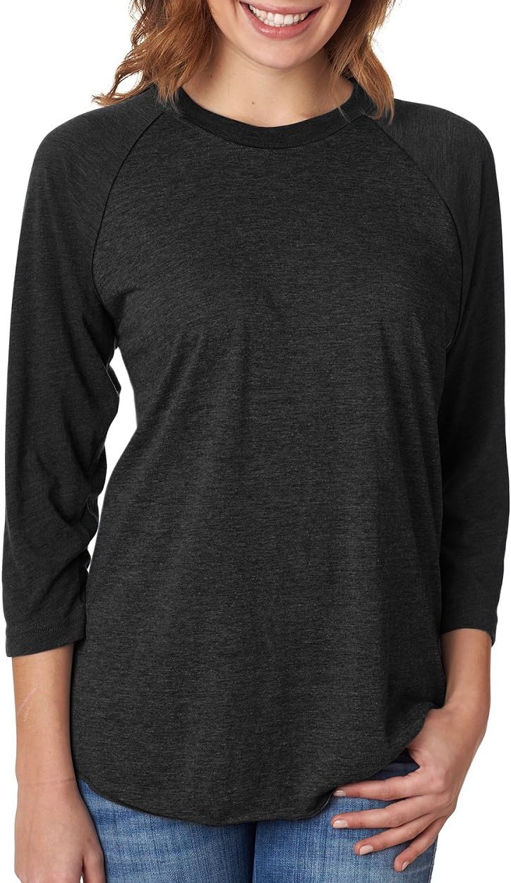 Cindy Apparel Next Level 6051 Women's Tri-Blend 3/4-Sleeve Raglan Tee Shirt