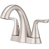 Pfister Willa Bathroom Sink Faucet, 4-Inch Centerset, 2-Handle, 3-Hole, NSF Certified, Spot Defense Brushed Nickel Finish, LF048MALGS