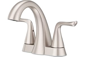 Pfister Willa Bathroom Sink Faucet, 4-Inch Centerset, 2-Handle, 3-Hole, NSF Certified, Spot Defense Brushed Nickel Finish, LF048MALGS
