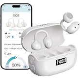 FLYSOUND OpenFit OTC AI Hearing Aids for Adults, Rechargeable Open-Fit Bluetooth Hearing Devices with Smart Noise Reduction, APP &amp; Charging Case Control, LED Display, 60H Total Battery