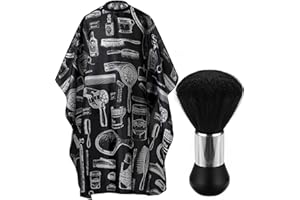 Borogo Professional Hair Cutting Cape with Neck Duster Brush, Salon Barber Cape, Hairdressing Accessories (Floral Print)