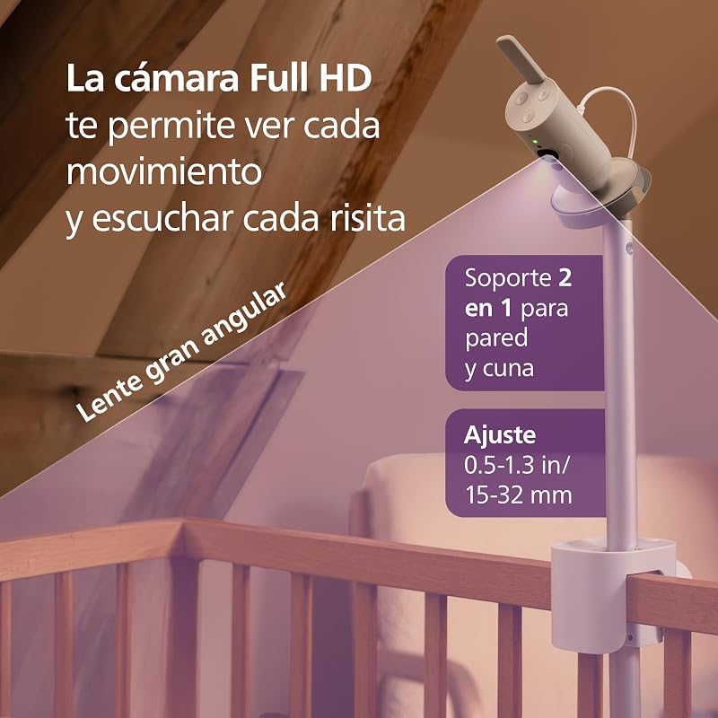 Philips avent premium connected baby monitor, o monitor mais avançado da avent até agora, monitoramento de sono e respiração com ia, tradução de choro, scd973/26