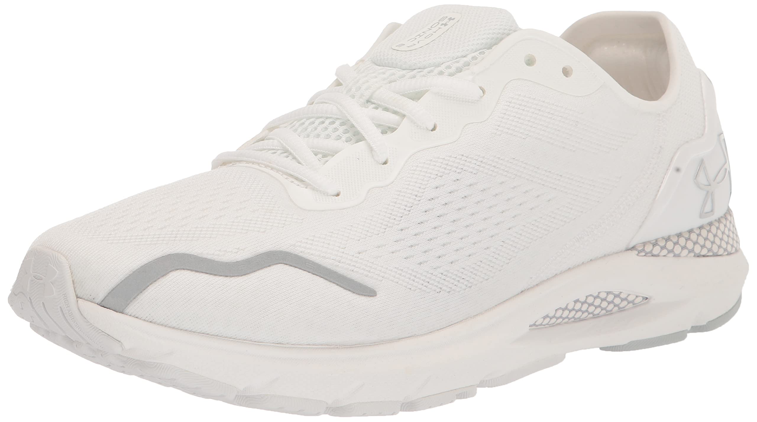 Under Armour Men's HOVR Sonic 6, (100) White/White/Metallic Silver, 7, US Image