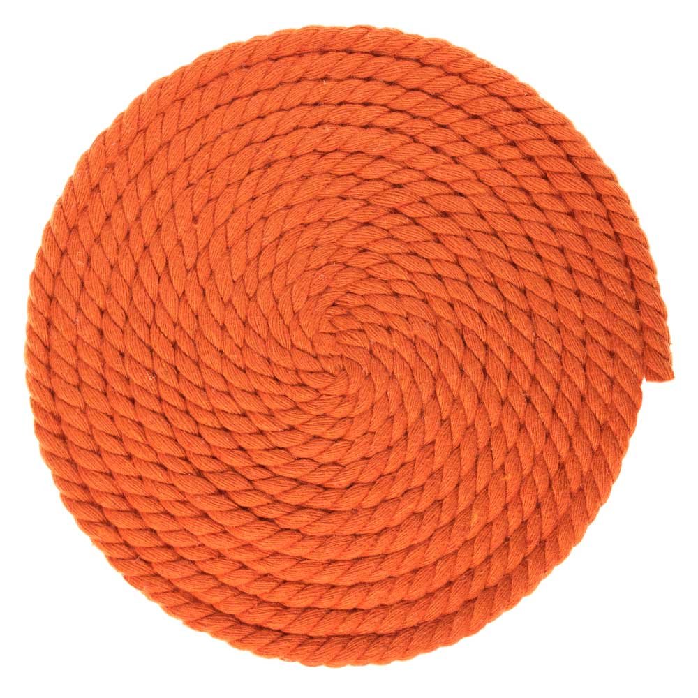 West Coast Paracord Twisted 3 Strand Natural Cotton Rope Artisan Cord – 1/4, 1/2, 5/8, 3/4, 1 Inch Diameters – Super Soft White and Assorted Colors – 10, 25, 50, 100 Feet (Orange, 1/4 Inch x 10 Feet)