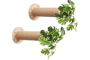 Meowoou 2PCS Cat Wall Shelves, 11.8 Inch Steps, Cats Wall Furniture Stairs for Wall-Mounted with Jute Scratching Cats Shelf for Most Kitten, Large Cat Indoor for Climb, Scratch