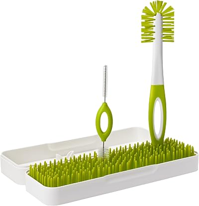 TOMY Boon LAWN Large Baby Bottle Dryer Rack Portable Dual-Ended Brush