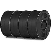 SUNLU 4KG 3D Printer Filament Bundle PLA Matte 1.75mm, Neatly Wound Filament with Matte Finish, Print with 99% FDM 3D Printers, 1kg Spool (2.2lbs), 4 Packs, Black*4