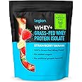 LEGION Whey+ Strawberry Banana Whey Isolate Protein Powder from Grass Fed Cows, Low Carb, Low Calorie, Non-GMO, Lactose Free, Gluten Free, Sugar Free, All Natural Whey (30 Serving Strawberry Banana)