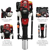 T-Mech 37.7cc Petrol Post Driver Ram 4-Stroke Fence Picket Jack Hammer w/ Case view 5