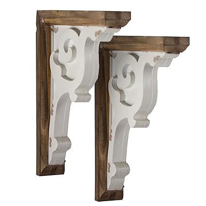 Amazon Com Crystal Art Shelf Brackets Wooden Corbels Brown White