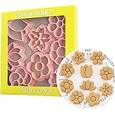 Flower Cookie Cutters Set, 3D Pressable Cookie Cutters Small Flower Biscuit Cutters Cake Baking Fondant Embosser Stamps Birthday Party DIY Cake Decorating Tools (flower)