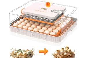 Incubator for Hatching Eggs Egg Incubator 56 Eggs Automatic Egg Turning Incubators Egg Candler Viewing for Chicken, Ducks, Go
