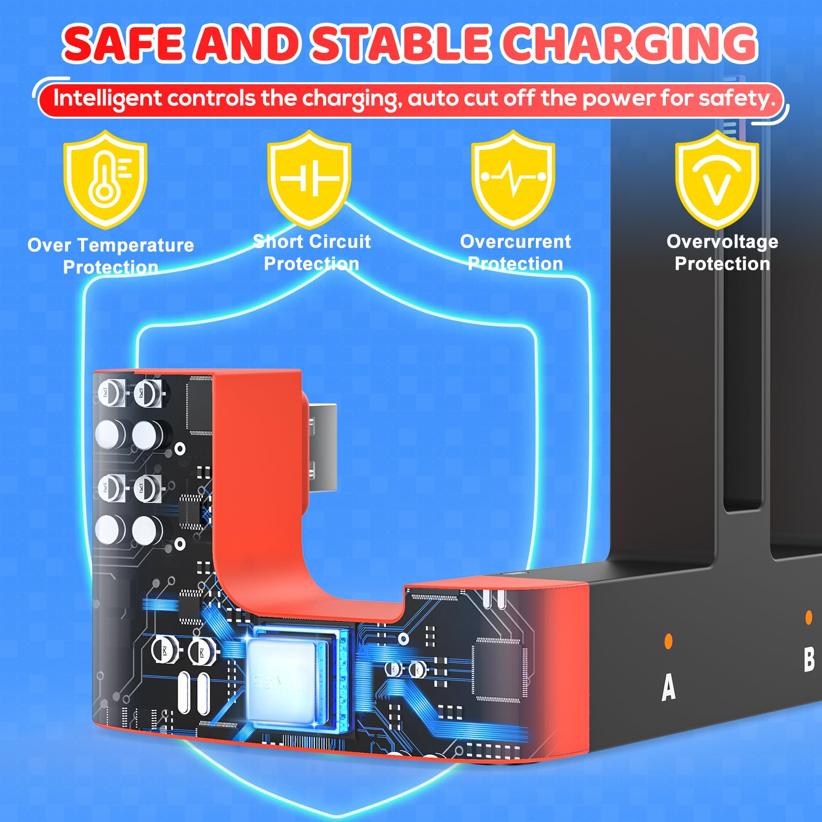 Ladestation für Switch 2, Controller Ladestation Kompatibel mit Joy Con 2, Klipdasse 4 in 1 Kompakt Magnetisch Ladegerät, Zubehör für Nintendo Switch 2 5
