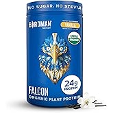 BIRDMAN Falcon Organic Vegan Protein Powder Vanilla, 24g Protein, Sugar Free, Probiotics, Low Carb, Keto Friendly, Dairy Free, Lactose Free, Non Whey, Plant Based Pea Protein Powder - 18 Servings
