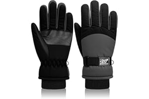Geyoga Kids Waterproof Winter Snow Ski Gloves for Boy Girl Outdoor Warm Thickening Snowboard Gloves