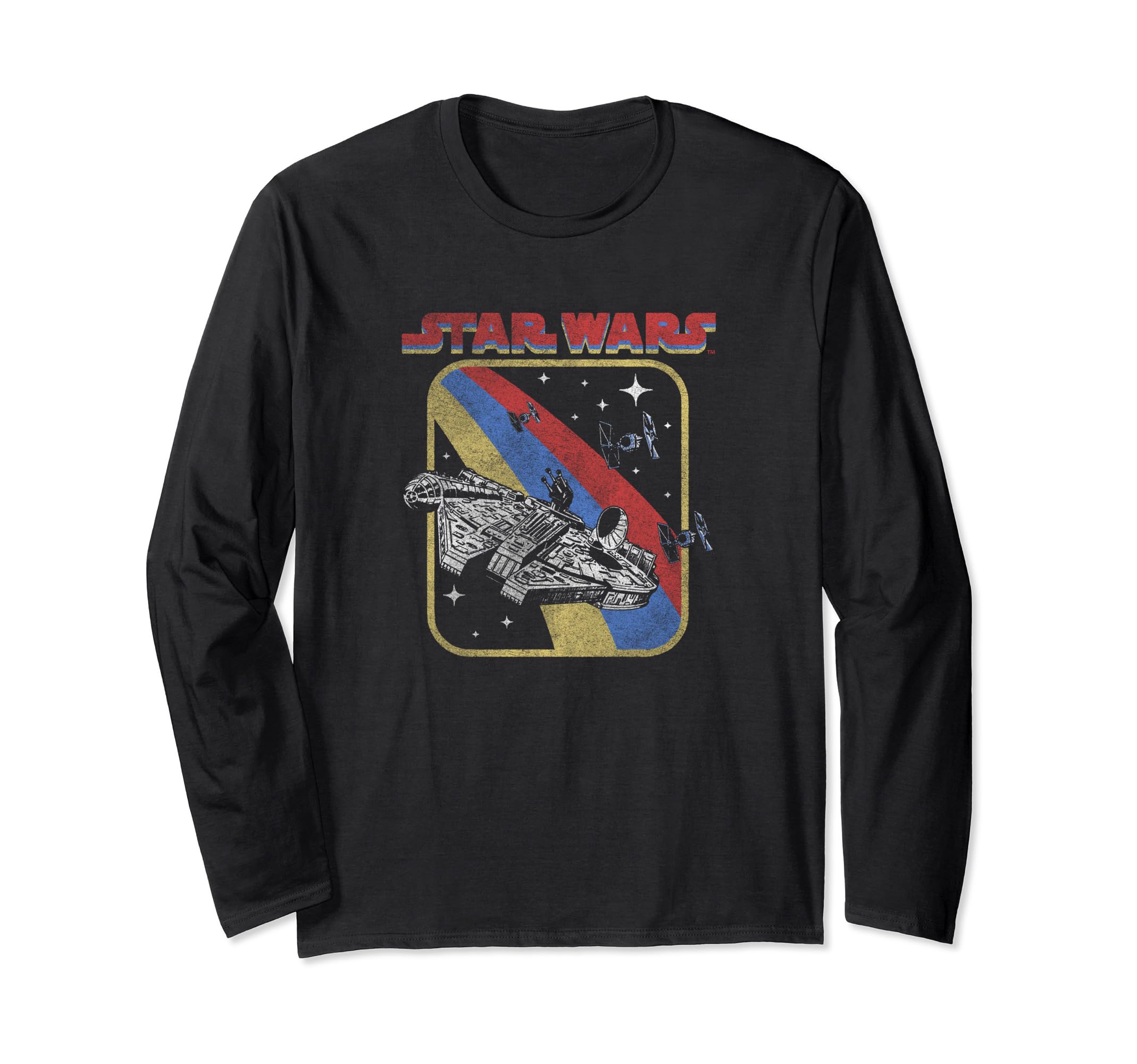 Star Wars Retro Millennium Falcon Galaxy Space Fight Long Sleeve T-Shirt